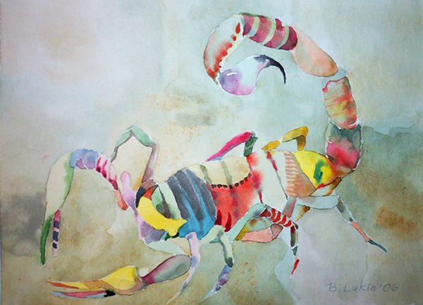 «Строкатий скорпіон». 2006. Папір, акварель